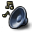 Emblem, sound, voice Black icon