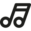 Quaver, musical, Music Instrument, sing, music, music player Black icon