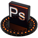 Orange, photoshop, Ps Black icon