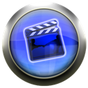 Blue, film, video, movie Black icon