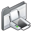 Folder, Print, printer Black icon