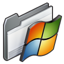 Folder, system, window Black icon