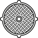 Hatch, Sewer, city, waste, urban Black icon