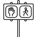 Lights, traffic sign, stop, walk, pedestrian Black icon