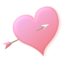 Heart, love, valentine, Arrow LightPink icon