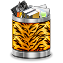 Trash, Animal, Tiger, Full, recycle bin Black icon