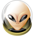 Alien, space Black icon