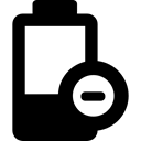 Minus Sign, battery status, Charging Status, Battery Level, technology, charge Black icon