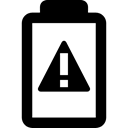 battery status, charging, technology, exclamation mark, Battery Level, warning Black icon