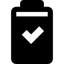 full battery, Checked, Battery Level, battery status, charging, technology Black icon