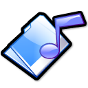 Folder, music Black icon