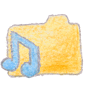 Folder, yellow, music Khaki icon