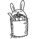 Full, Bin, recycle, rabbit Black icon