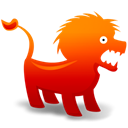 Animal, lion Black icon