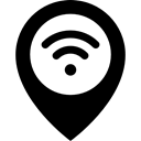 Wireless Connectivity, internet, placeholder, technology, Map Location, Connection Black icon