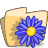 Folder, Blue, plant, Flower Black icon