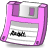 pink, save, Floppy Icon