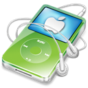 Apple, ipod, green, video Black icon