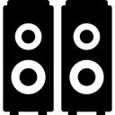speakers, music, speaker, sound, subwoofer, Monitors, musical Black icon