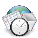 mail, Letter, time, date, world, alarm clock, history, envelop, Schedule, Email, internet, Alarm, Clock, Kontact, globe, earth, planet, Message, Calendar Gainsboro icon