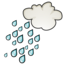 Shower, climate, stock, weather Black icon