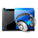 Headphone, Headset, shared, music Black icon