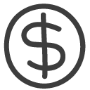coin, Money, Cash, Dollar, Currency, Doller DarkSlateGray icon