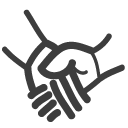 Hand, deal, partnership, shake Black icon