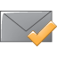 envelop, Email, Check, mail, Letter, Message DarkGray icon