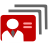 Contact, Customer, usercard, Client Firebrick icon