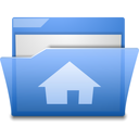 user, homepage, Human, Blue, Home, Building, open, house, profile, people, Account, Folder CornflowerBlue icon