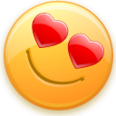 Face, Emoticon, love, smiley, Emotion, valentine DarkOrange icon