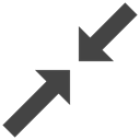 Compress, Diagonal, minimize, Arrows Black icon
