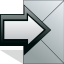 send, next, mail, right, correct, Arrow, Forward, Letter, envelop, Message, yes, Email, ok DarkGray icon