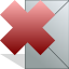Del, remove, mail, Letter, delete, Email, envelop, Message DarkGray icon