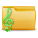 Folder, music Black icon