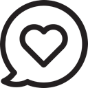 Chat, speech bubble, romance, shapes, loving, Heart, Conversation Black icon