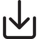 Multimedia Option, Downloading, inbox, Arrows, Direction, down arrow Black icon