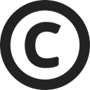 Letter C, shapes, Rights, Circle, symbol, law Black icon