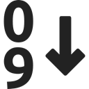 down arrow, sorting, numbers, Text Format, Arrows Black icon