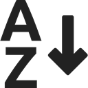 Arrows, down arrow, sorting, letters Black icon