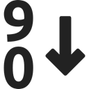 shapes, sorting, symbol, numbers, down arrow Black icon