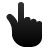 Hand, point Black icon