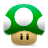 mario, Up, Super, One, Mushroom, one up DarkGreen icon