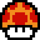 Mushroom, Super, retro Firebrick icon