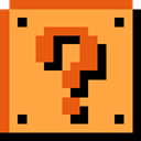 Block, question, retro SandyBrown icon