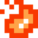 fire, retro, Ball OrangeRed icon