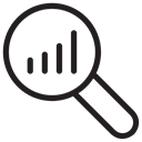 zoom, Tools And Utensils, statistics, detective, magnifying glass, search Black icon