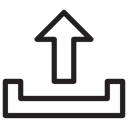 upload, outbox, Direction, uploading, Arrows, Multimedia Option, up arrow Black icon