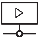 Controls, play, Play video, video player, Rectangle, playing, right arrow, interface, movie Black icon